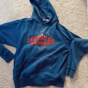Campfire Bay Resort Blue Hoodie by Blue 84, not sold anymore, very thick